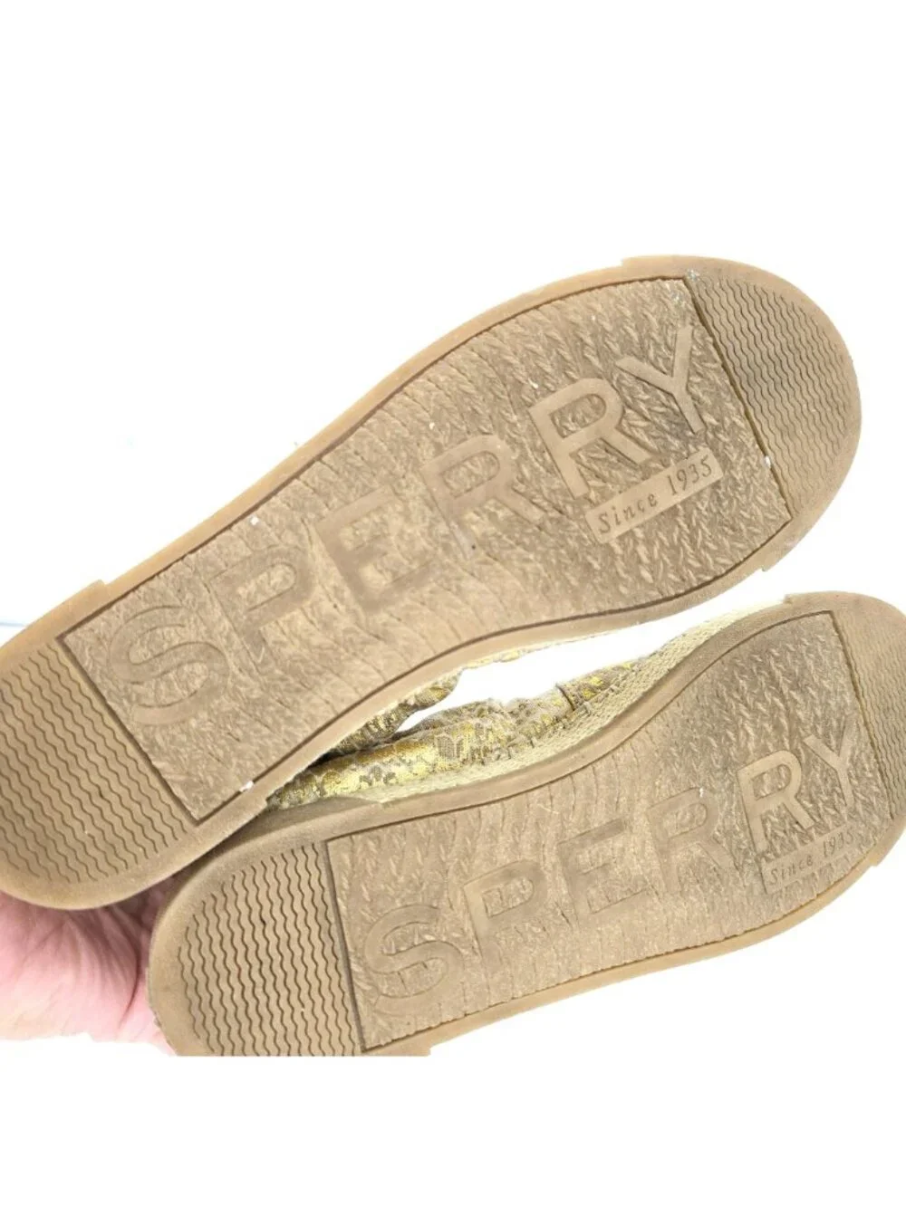 Sperry - Laurel Reef Gold Espadrille Slip-On Shoes Women Size 8